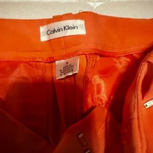 size 8 petite Calvin klein orange slacks ankle pants